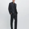 Anzug-Blazer aus kühler Wollmischung mit Karomuster Anzug-Blazer aus kühler Wollmischung mit Karomuster