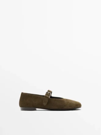 Ballerinas aus Spaltleder