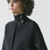 Baumwoll-Cardigan mit hohem Kragen