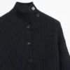 Baumwoll-Cardigan mit hohem Kragen