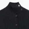 Baumwoll-Cardigan mit hohem Kragen
