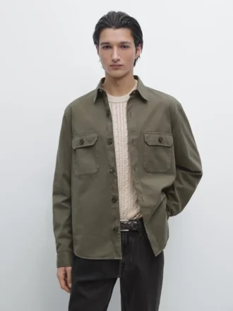 Baumwoll-Overshirt mit Taschen