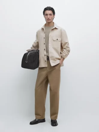 Baumwoll-Overshirt mit Taschendetails
