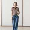 Baumwoll-Poloshirt mit gestreiften Details