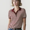 Baumwoll-Poloshirt mit gestreiften Details