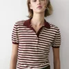 Baumwoll-Poloshirt mit gestreiften Details