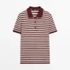 Baumwoll-Poloshirt mit gestreiften Details