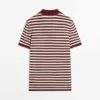 Baumwoll-Poloshirt mit gestreiften Details