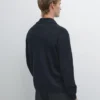 Baumwoll-Pullover mit Stehkragen und Reißverschluss Baumwoll-Pullover mit Stehkragen und Reißverschluss