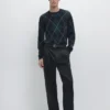 Baumwoll-Strick-Pullover mit Argyle-Muster Baumwoll-Strick-Pullover mit Argyle-Muster