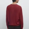 Baumwollstrickpullover mit Rundhalsausschnitt Baumwollstrickpullover mit Rundhalsausschnitt