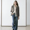 Blazer aus melierter Wollmischung