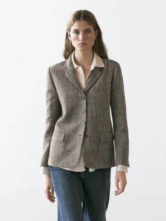 Blazer aus melierter Wollmischung