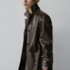 Blazer aus Nappaleder mit Knöpfen Blazer aus Nappaleder mit Knöpfen