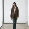 Blazer aus Wildleder mit Reverskragen Blazer aus Wildleder mit Reverskragen