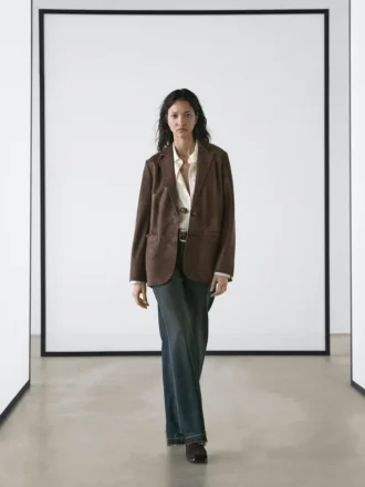 Blazer aus Wildleder mit Reverskragen