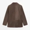 Blazer aus Wildleder mit Reverskragen Blazer aus Wildleder mit Reverskragen