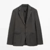 Blazer aus Wollmischung mit Fischgrätenmuster Blazer aus Wollmischung mit Fischgrätenmuster