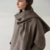 Bomberjacke aus meliertem Leinen mit Schals Bomberjacke aus meliertem Leinen mit Schals