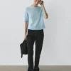 Boot-Cut-Jeans mit hoher Taille und Flock-Finish Boot-Cut-Jeans mit hoher Taille und Flock-Finish