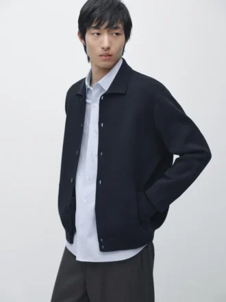 Cardigan aus 100 % Baumwolle mit Poloshirts-Kragen