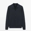 Cardigan aus 100 % Baumwolle mit Poloshirts-Kragen