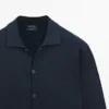 Cardigan aus 100 % Baumwolle mit Poloshirts-Kragen