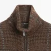 Cardigan aus Alpaka mit Karomuster und Filzstruktur