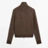 Cardigan aus Alpaka mit Karomuster und Filzstruktur