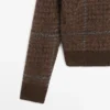 Cardigan aus Alpaka mit Karomuster und Filzstruktur