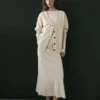 Cardigan aus Alpaka und Wolle mit V-Ausschnitt