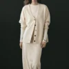 Cardigan aus Alpaka und Wolle mit V-Ausschnitt
