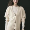 Cardigan aus Alpaka und Wolle mit V-Ausschnitt