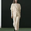 Cardigan aus Alpaka und Wolle mit V-Ausschnitt