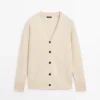 Cardigan aus Alpaka und Wolle mit V-Ausschnitt