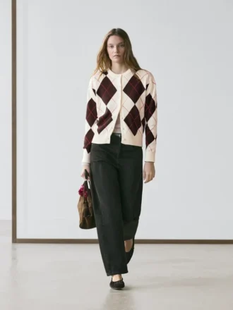 Cardigan aus Baumwolle mit Argyle-Muster