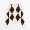 Cardigan aus Baumwolle mit Argyle-Muster Cardigan aus Baumwolle mit Argyle-Muster