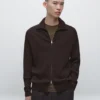 Cardigan aus Baumwolle mit Zopfmuster und Reißverschluss