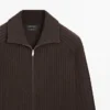 Cardigan aus Baumwolle mit Zopfmuster und Reißverschluss