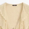 Cardigan aus Leinenmischung mit Rüschendetails