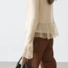 Cardigan aus Leinenmischung mit Rüschendetails