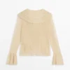 Cardigan aus Leinenmischung mit Rüschendetails