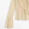 Cardigan aus Leinenmischung mit Rüschendetails