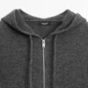 Cardigan aus Wollmischung mit Reißverschluss und Kapuze
