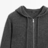 Cardigan aus Wollmischung mit Reißverschluss und Kapuze