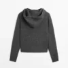 Cardigan aus Wollmischung mit Reißverschluss und Kapuze