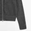 Cardigan aus Wollmischung mit Reißverschluss und Kapuze