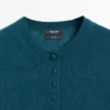 Cardigan aus Wollstrick mit verdeckten Knöpfen