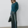 Cardigan aus Wollstrick mit verdeckten Knöpfen