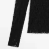 Durchbrochenes Strickoberteil mit langen Ärmeln und Spitze Durchbrochenes Strickoberteil mit langen Ärmeln und Spitze